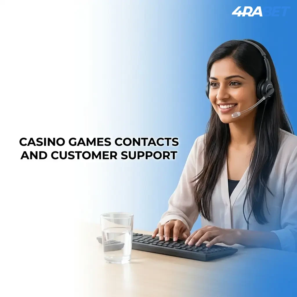 4Rabet customer support options including live chat, email, Telegram, and social media for Indian casino players