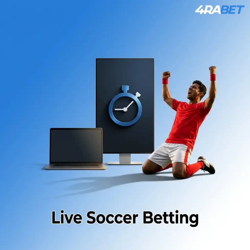 Live soccer betting on 4Rabet with real-time odds for Premier League, Champions League, and ISL matches
