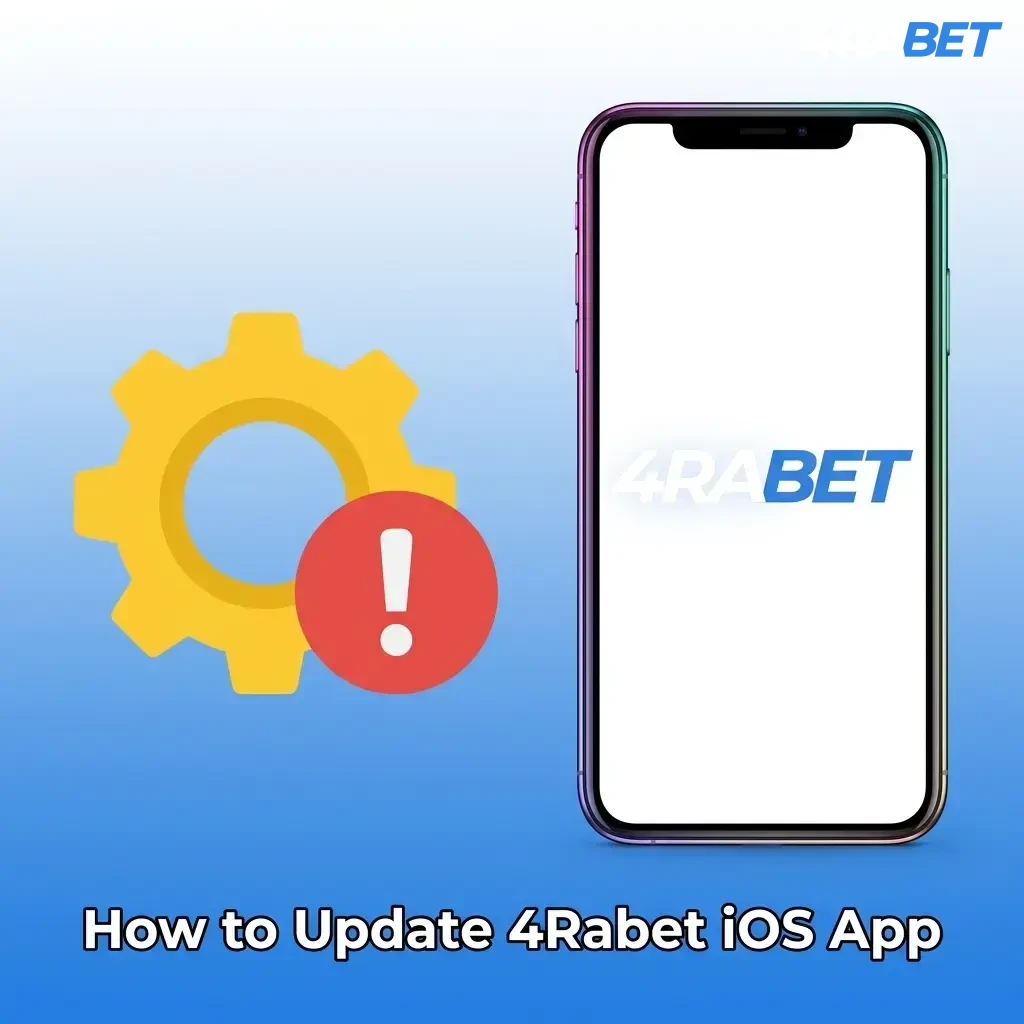 Step-by-step guide to update 4Rabet iOS app with download button tap, installation confirmation, and version verification