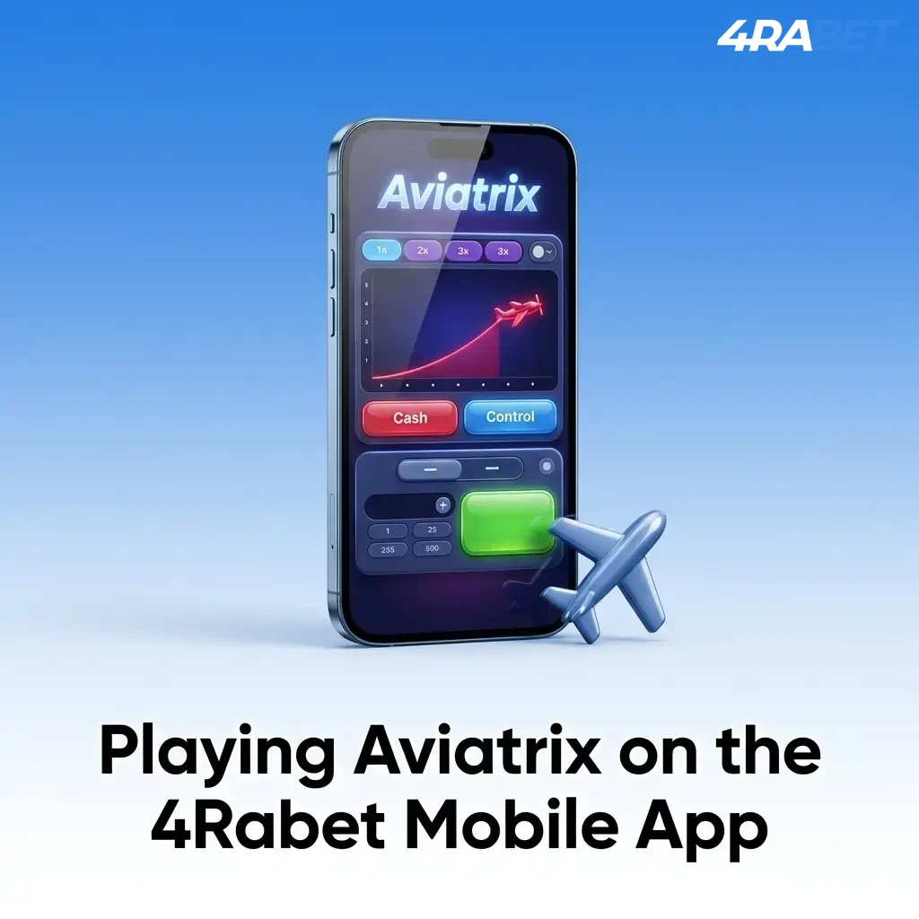 4Rabet mobile app showing Aviatrix game on Android and iOS with UPI payments and live support in India