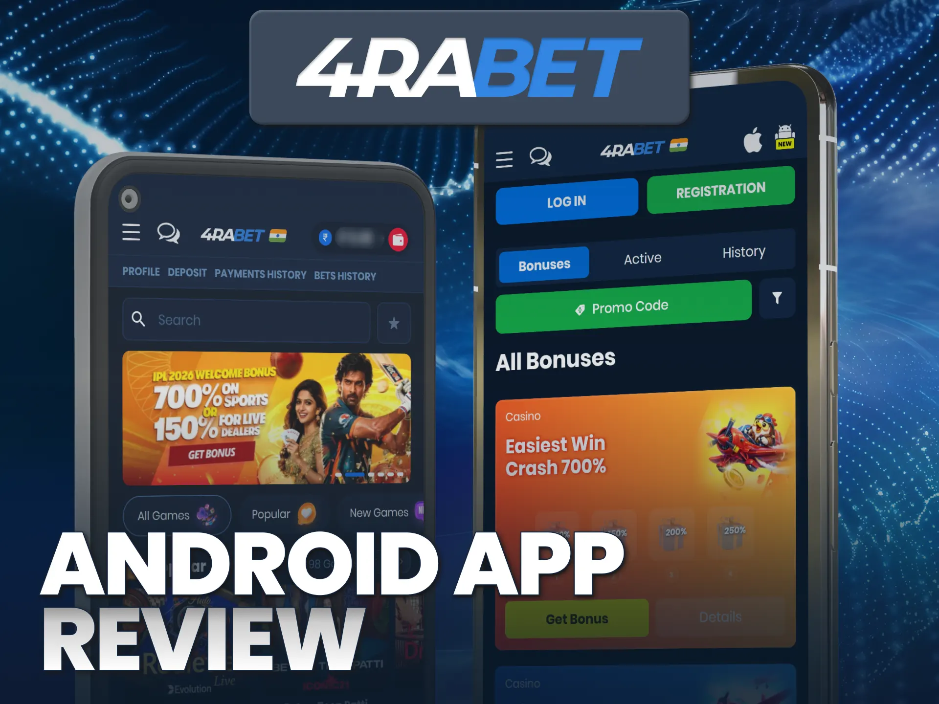 Download the official 4Rabet App Android APK file on your smartphone.