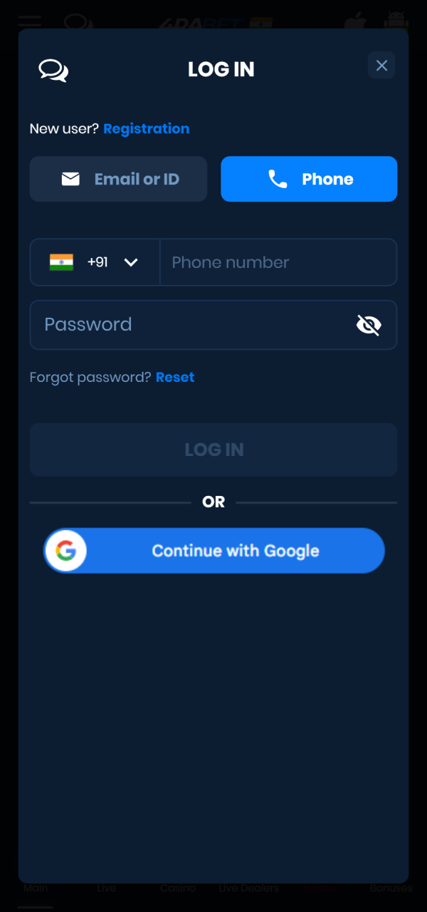 Access your dashboard account menu to manage your 4Rabet Registration status.